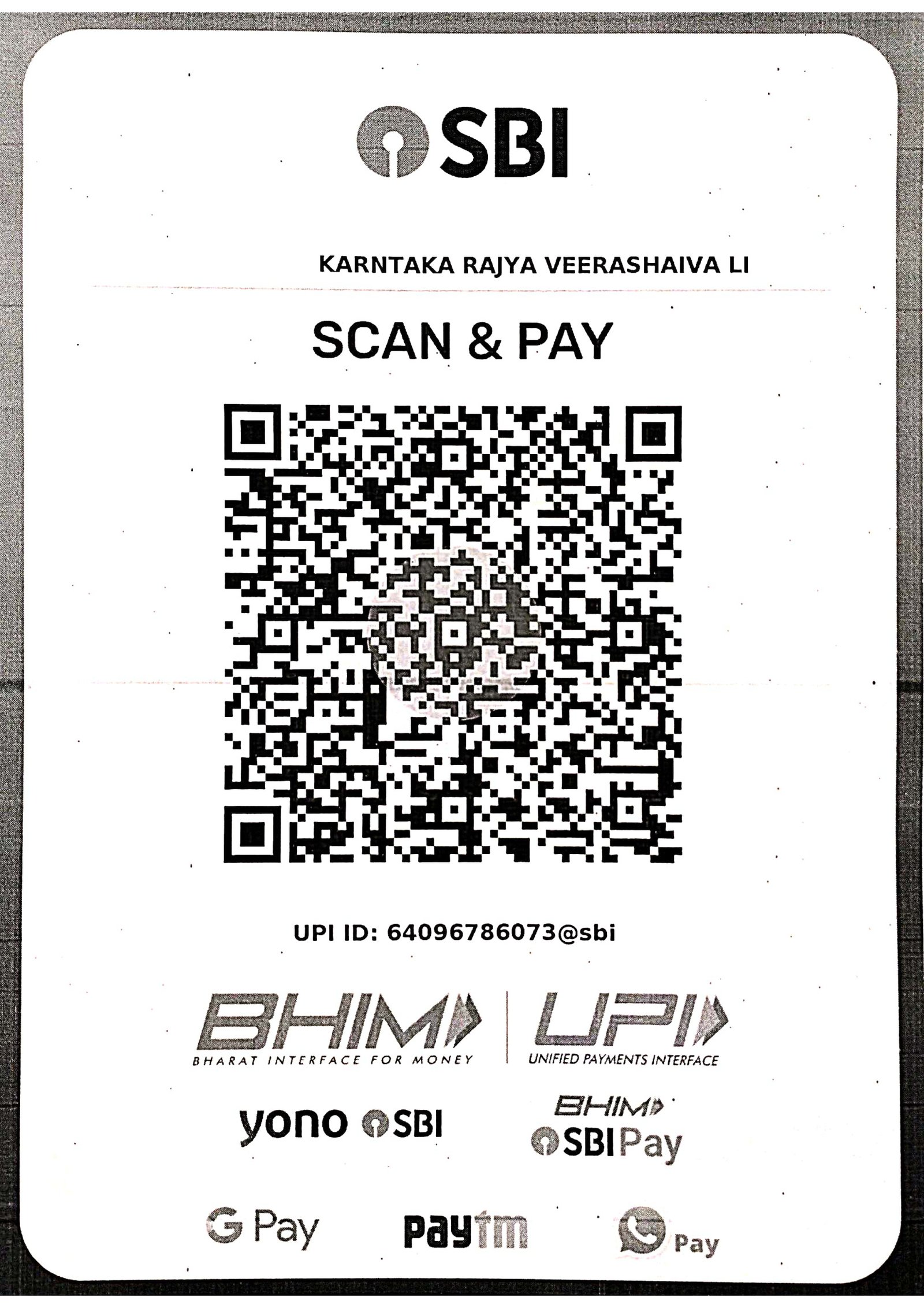 SBI Scan and Pay QR Code